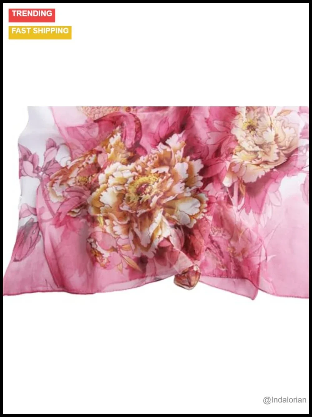 Lightweight Floral Pattern Sheer Scarf Shawl Wrap
